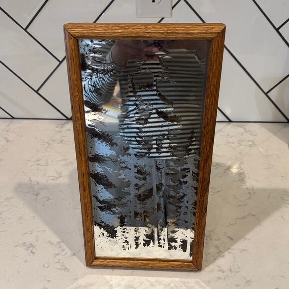 Rare Dimensional Design pine tree mirror 3D framed shadow box vintage 13” - Picture 3 of 11